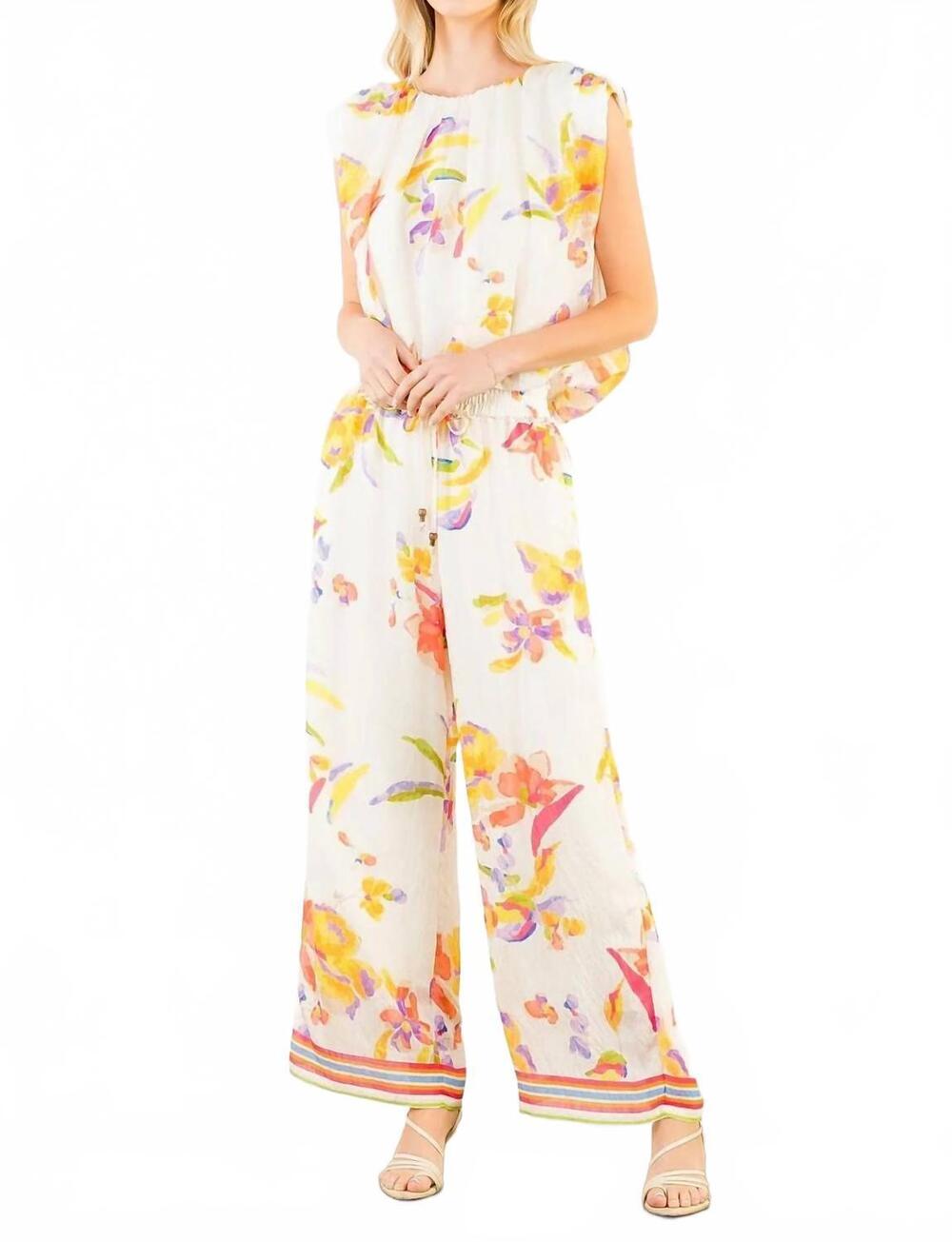 NEW THML blossom pants in citrus